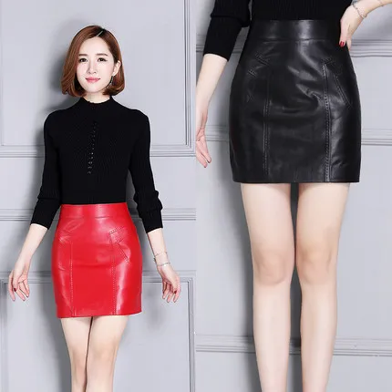 Tao Ting Li Na Leather Sheepskin Skirt 18K97