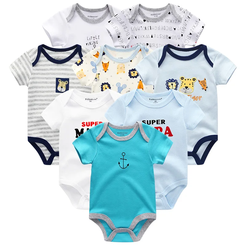 Baby Clothes 19 Детская одежда на возраст от 8 до шт./компл. хлопок, комплект одежды для новорожденного мальчика и девочки, комбинезон летние шорты с длинными рукавами для младенцев, Костюмы с принтом в виде животных для детей, пижамный комплект для мальчиков и девочек; roupas de bebe - Цвет: Baby Clothes 19