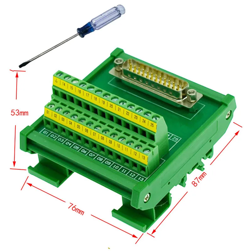Модуль интерфейса крепления на DIN-рейку DB25 D-Sub наружная плата разделитель |