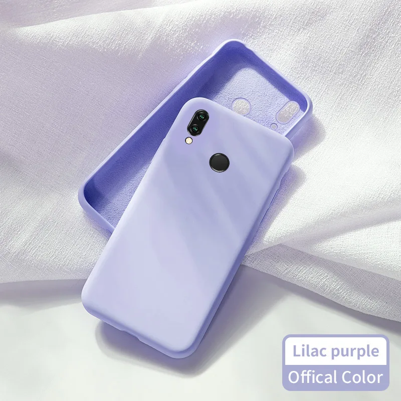 Lilac Purple Жидкий силиконовый чехол для huawei P20 P30 Lite mate 20 10 Lite Pro, однотонный бампер для Honor 10 Lite 9 8X Fundas - Цвет: Lilac Purple