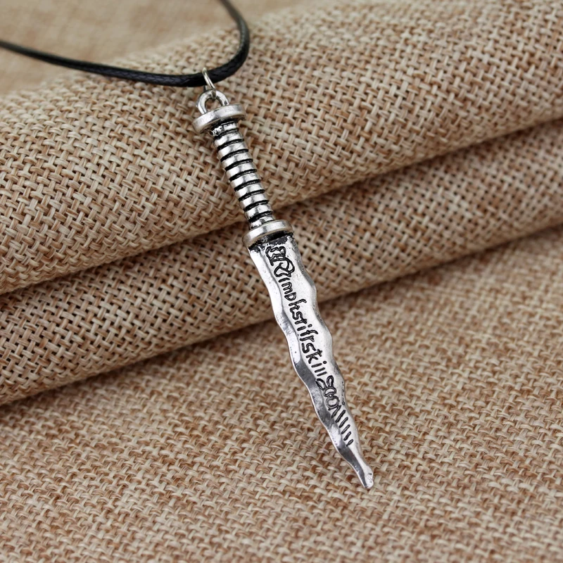 Dongsheng Emma Swan ONce Upon a Time Темный Лебедь ожерелье с кинжалом, антикварная серебряная подвеска-кинжал ожерелье с кожаной веревкой