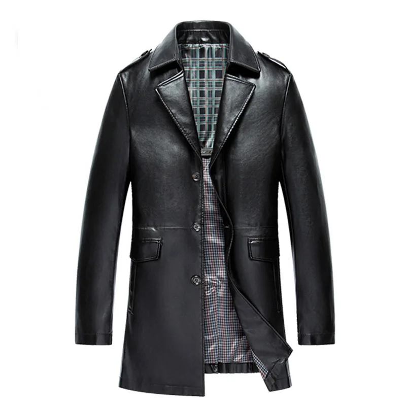 Новое поступление мужская куртка из натуральной кожи мужское пальто брендовая