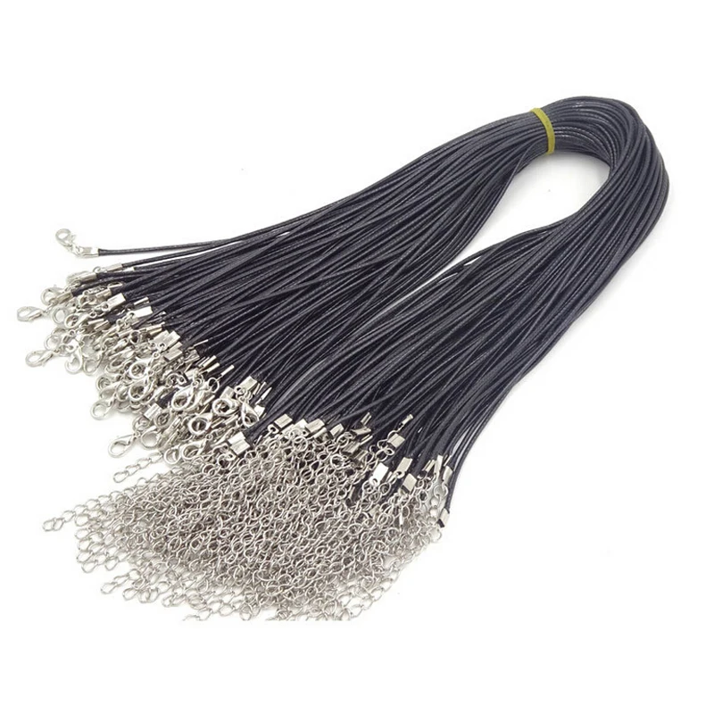 10 шт. черная кожаная восковая веревка шнур для ожерелья цепочка самостоятельной