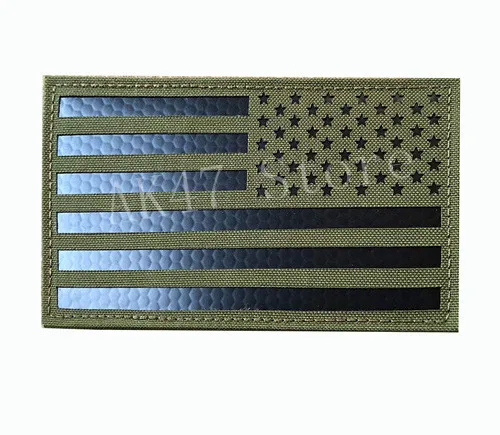 green right Обратная Мультикам синяя линия красная линия США ИК инфракрасный патч американский флаг США военный боевой дух нейлон светоотражающий SF патч крюк/петля - Цвет: green right