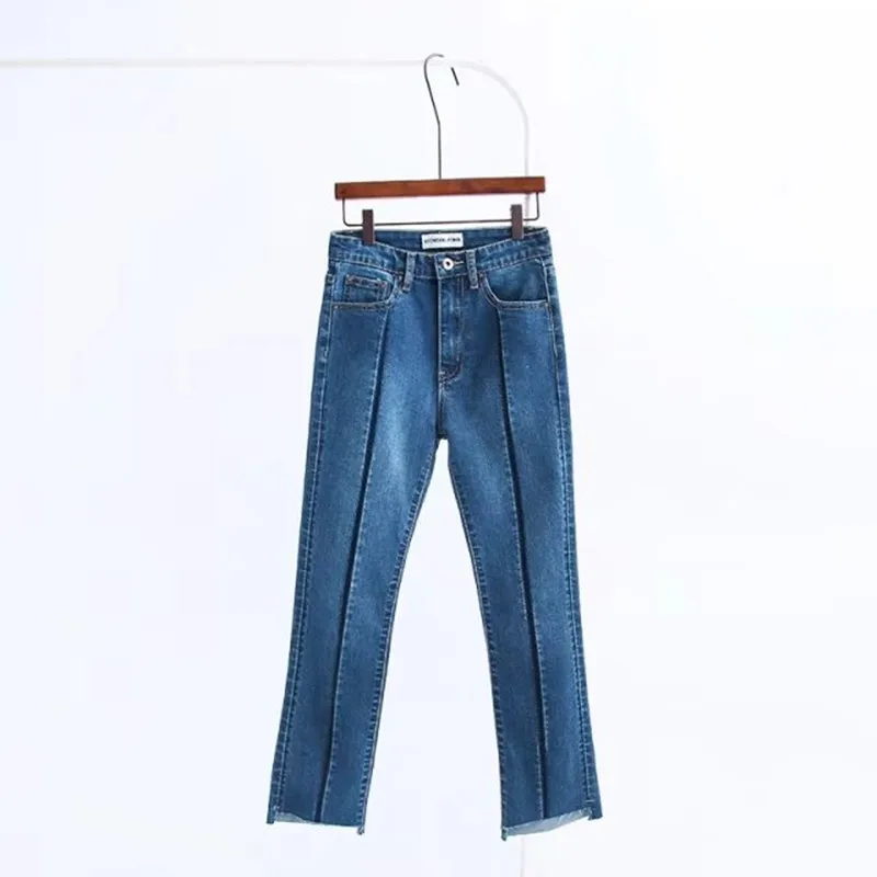 2018 Женская одежда с высокой талией обтягивающие эластичные потертые джинсовые