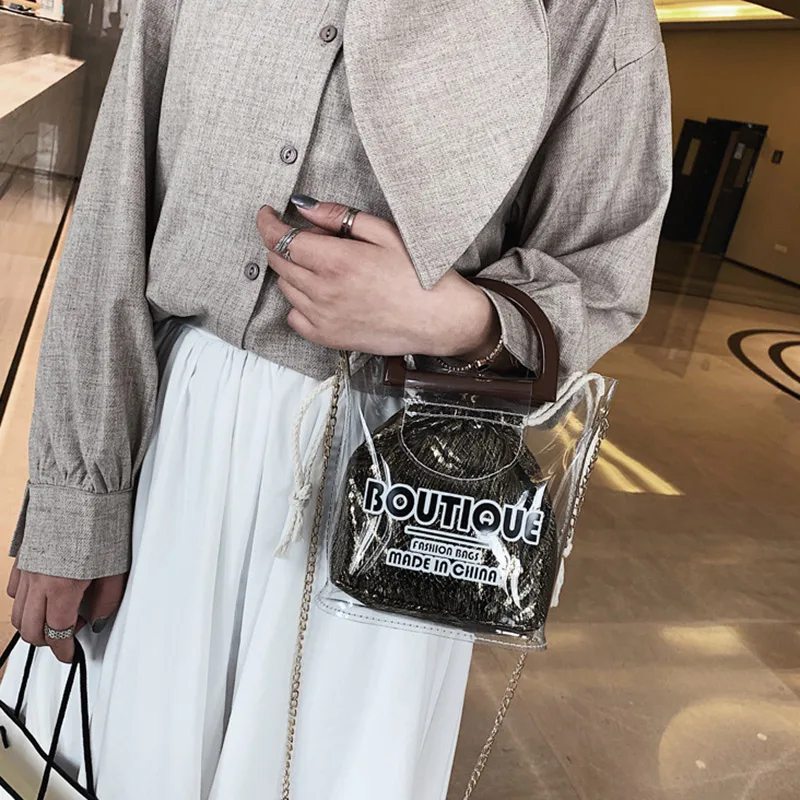 Прозрачная сумка на одно плечо прочная ручка для женщин девочек LT88|Сумки с