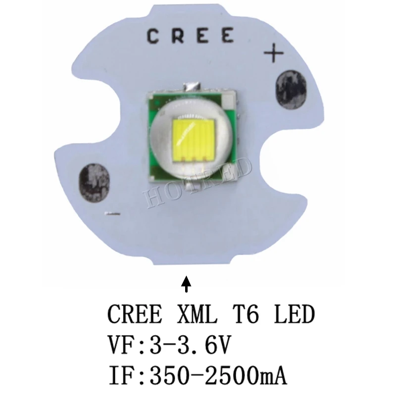 1 шт. CREE XML XM-L T6 LED U2 10 Вт Холодный белый 10000 к теплый белый высокой мощности Светодиодный излучатель диод с 14 мм 16 мм 20 мм 25 мм PCB для DIY