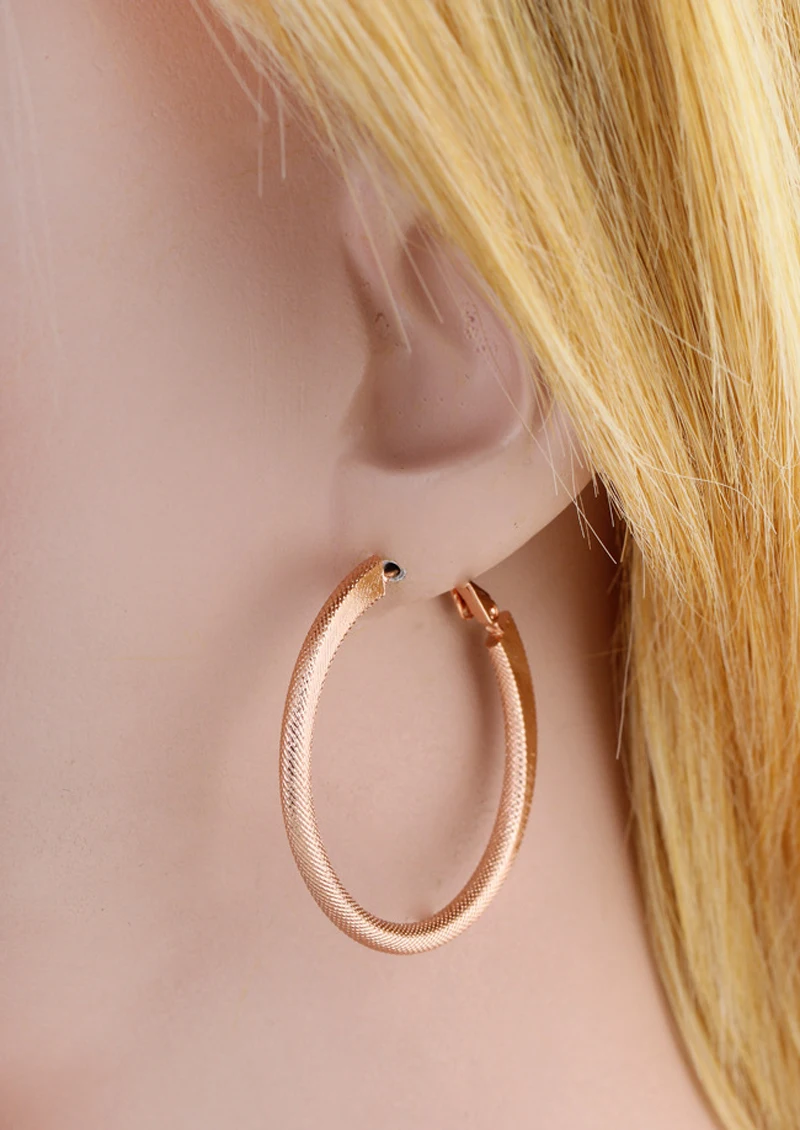 Модные медные с золотым покрытием большие серьги кольца для женщин Свадебные