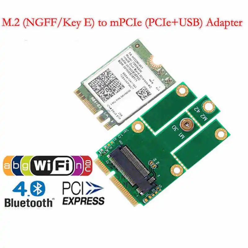 M.2 Ngff ключ E к Mini Pci-E Wifi Bluetooth 4 0 USB2.0 адаптер карта | Компьютеры и офис