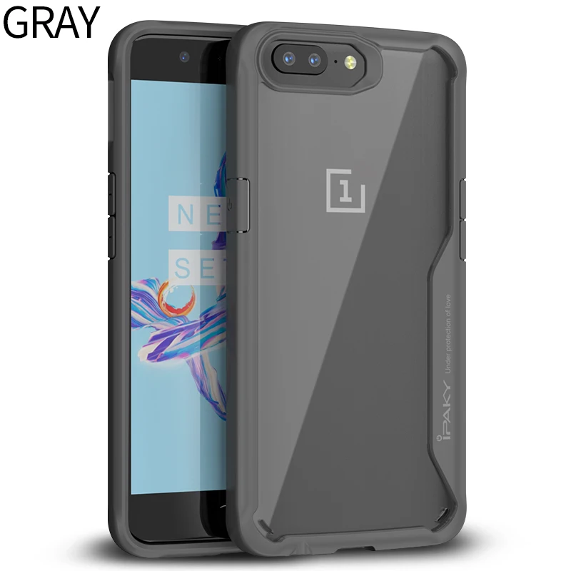 Чехол IPAKY для Oneplus 6 силиконовый гибридный Прозрачный чехол 5 5T One Plus 7/1 + 7