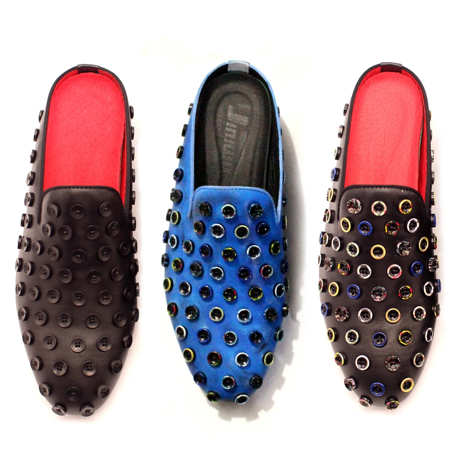 2017 оригинальные стильные шлепанцы ручной работы Повседневные мужские мюли с