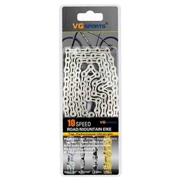 Bike Chain 8/9/10/11 Speed 116L Half Hollow Bike Chain Road Mountain MTB Bicycle Chains Silver Gold For Sram Shimano Campanolo - Цвет: 10SFullhollow Silver