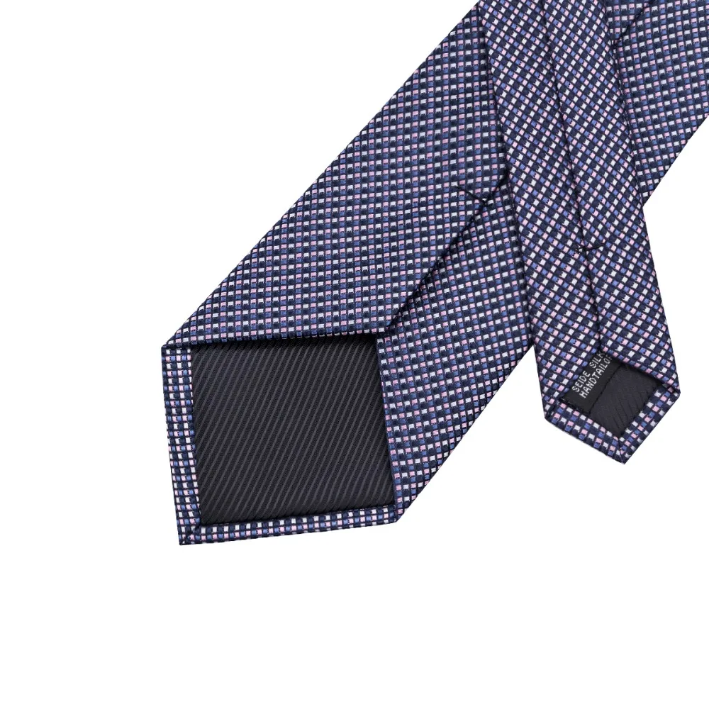 

Popular Men's Ties Classic Plaid Mix Color Tie Handkerchief Pocket Cufflinks Set Fashion Neck Tie for Men C-660
