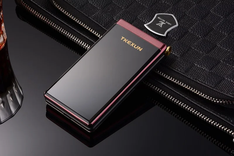 Tkexun разблокировка флип 3g WCDMA сенсорный дисплей Senior мобильный телефон SOS Быстрый вызов большой русский ключ тонкий легко работает для пожилых людей - Color: Purple