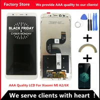 21601080 aaa quality lcd with frame for xiaomi mi a2 mia2 lcd display screen replacement for xiaomi 6x lcd digiziter assembly