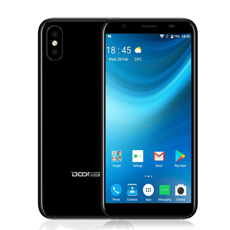 DOOGEE X55 Android 7 0 5 'ཎ:9 мобильный телефон MT6580 1GB ram 16GB rom 2800mAh Fringerprint двойная камера 8MP