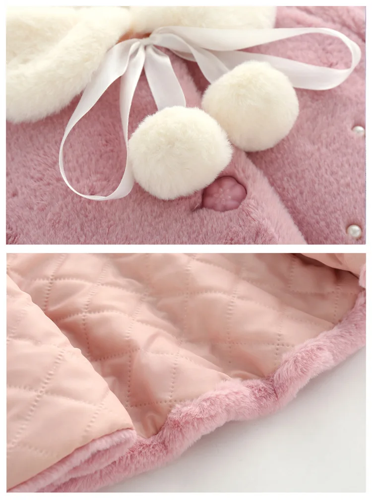 2018 Baby Autumn Winter Waistcoat Childrens Cartoon Deer Fur Girls Artificial Coat Kids Faux Fabric Clothes Thicken |