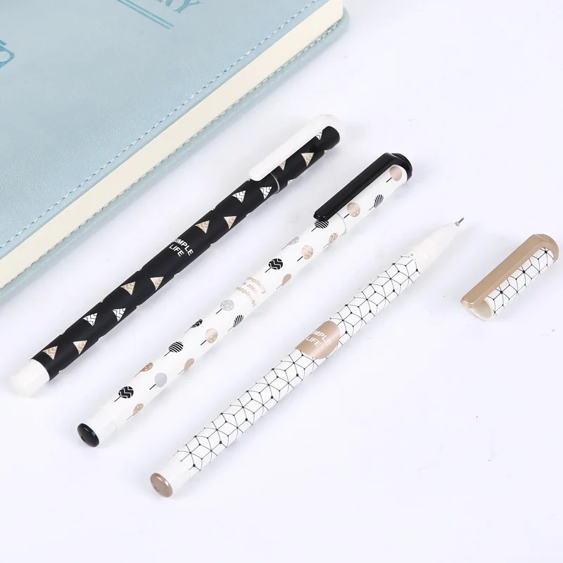 

3Pcs Cute Kawaii 0.5mm Creative Simple M&G Chenguang Rollerball Black Ink Gel Ink Pens Writing Supplies Stationery Children