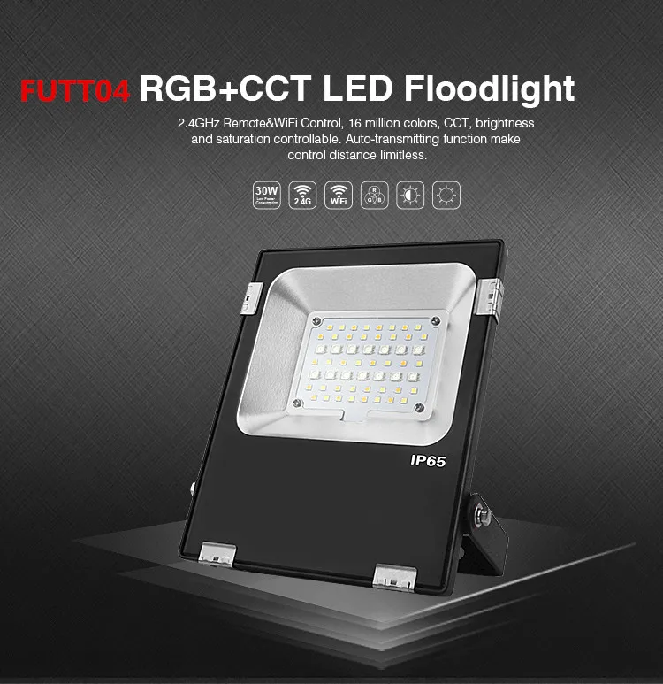 FUTT04 20W Miboxer 10 Вт/20 Вт/30 Вт/50 Вт RGB+ CCT Светодиодный прожектор светильник IP65 Водонепроницаемый AC86-265V открытый светильник ing для сада FUTT02 - Испускаемый цвет: FUTT04 20W