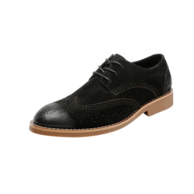 New Arrival 2018 Genuine oxfords faux Suede Leather Men Shoes British Style Lace Up Breathable Bullock Oxford For | Обувь