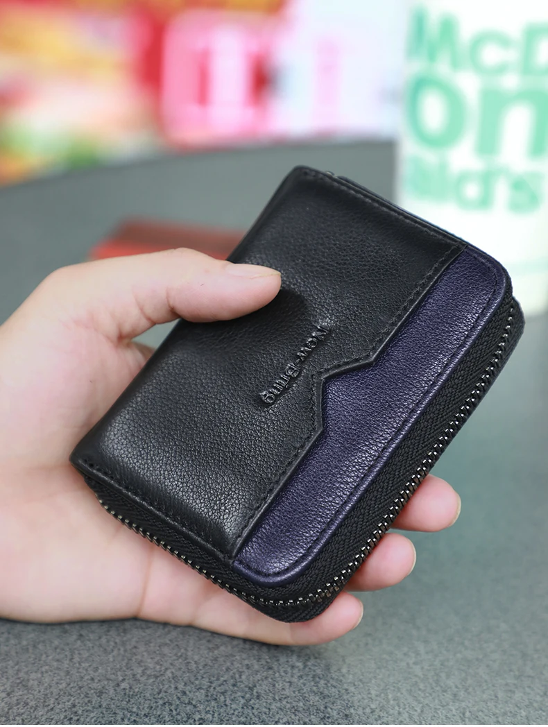 Кожаный футляр для карточек NewBring, с 30 12-битной блокировкой NFC, кошелек для мужчин и женщин на молнии, для банковских карточек, визиток и удостоверений