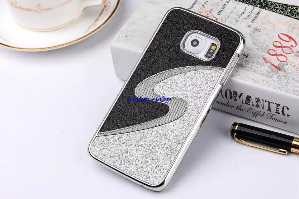 Чехол для чехол Samsung Galaxy S6 Edge Двойной Цвет Хромированный S Линия Блеск Жесткий