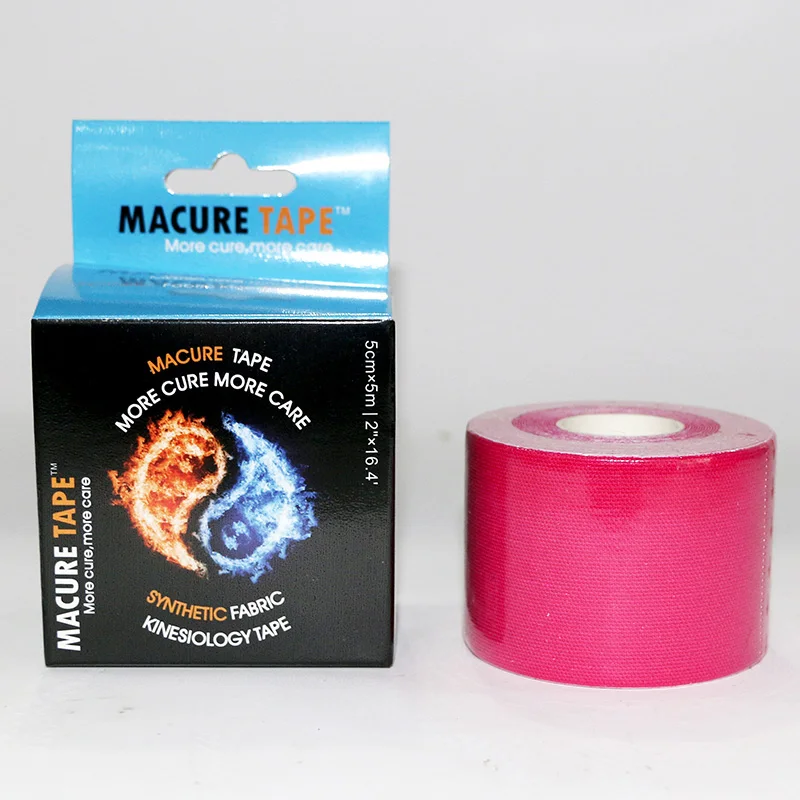 1 roll pink Macure лента Спортивная хлопковая кинезиологическая лента эластичная клейкая мышечная физиотерапия лечение травм Поддержка К активный Nastro Kinesiology Спорт - Цвет: 1 roll pink