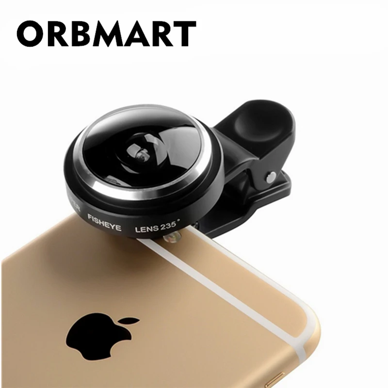 ORBMART 235 градусов Супер Рыбий глаз объектив рыбий Универсальный зажим для