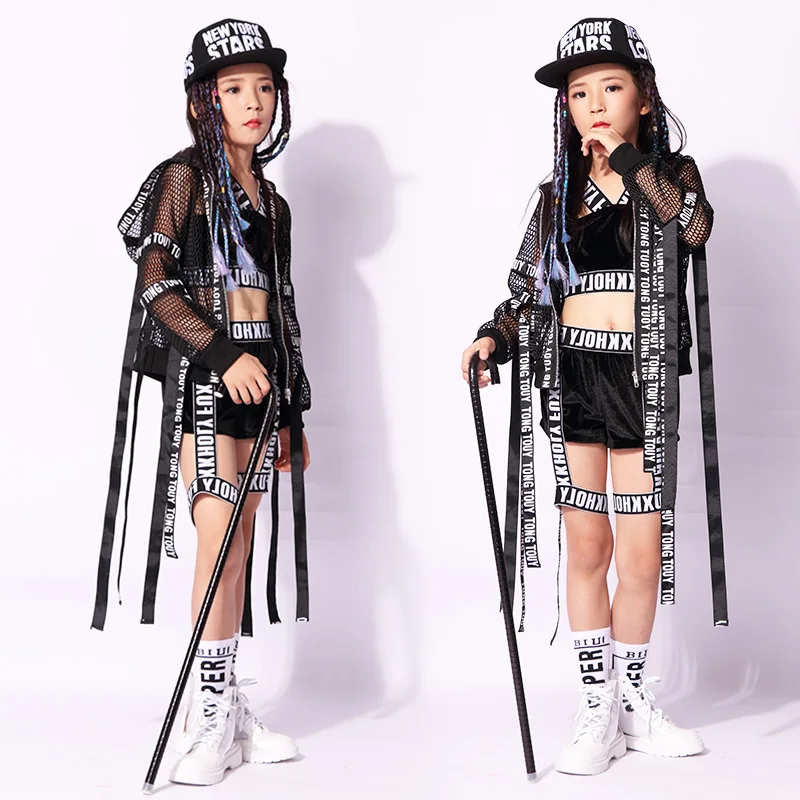 Детский костюм хип хоп танцевальный для девочек Подиум Джаз Мода DQL073|Бальные