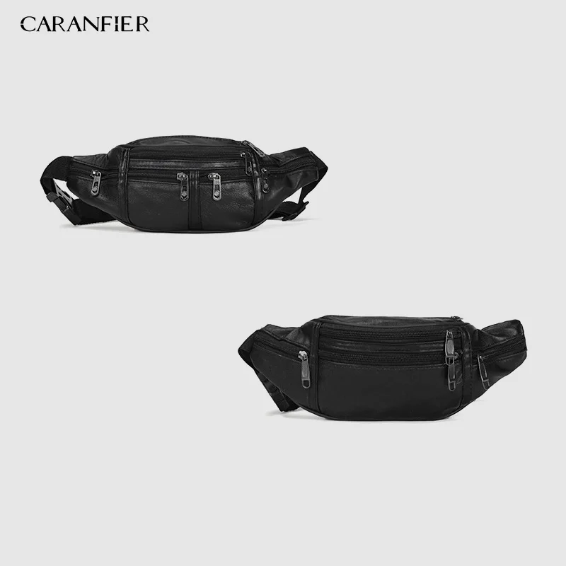 Модная Мужская поясная сумка CARANFIER из натуральной кожи забавные сумочки с
