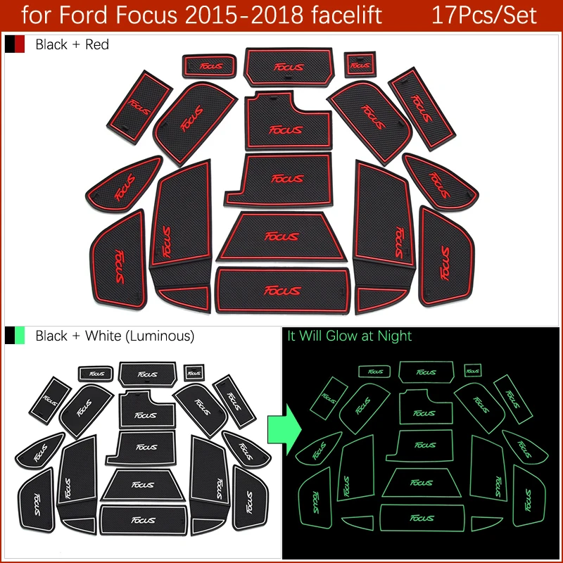 Противоскользящий резиновый коврик со слотом для ворот и чашки Ford Focus 3 5 Mondeo Fusion