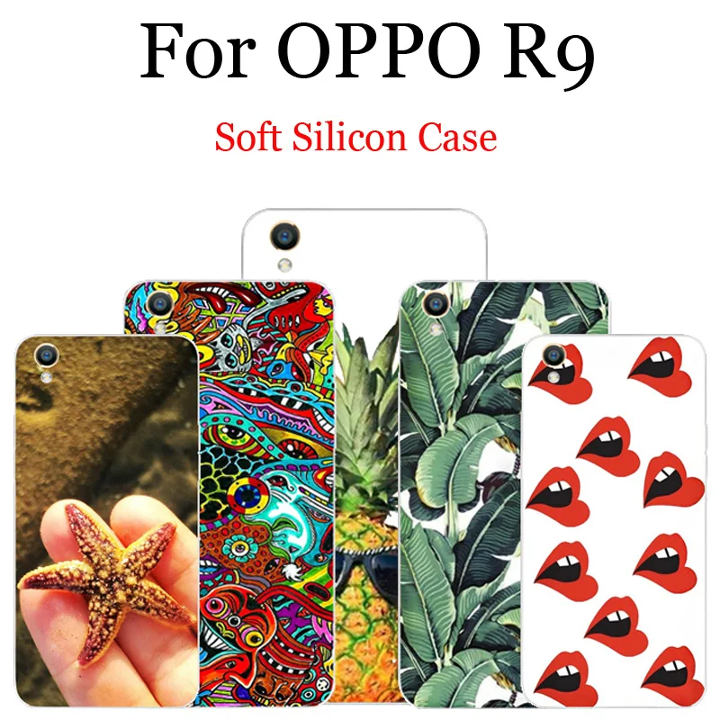 Чехол для OPPO R9 силиконовый мягкий чехол накладка R 9 r9 телефона с мультяшным