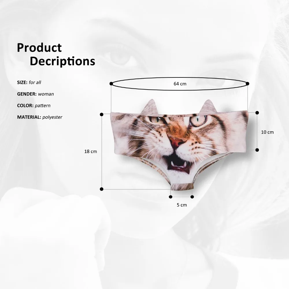 Новинка 2017 г. хипстерские трусики с 3D-принтом животных кошки мейн-енота