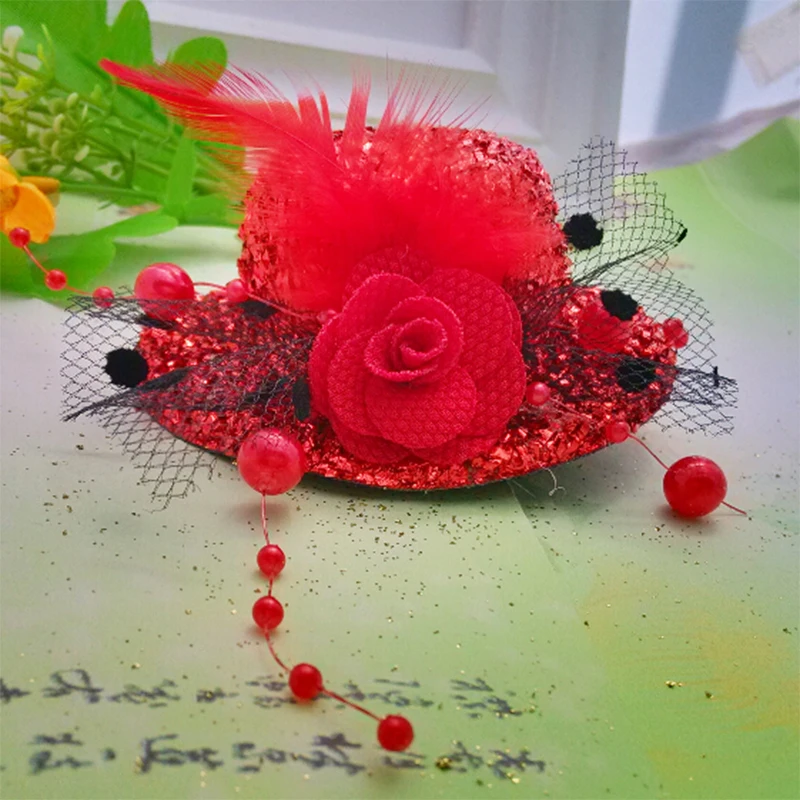 8cm Cute Hat Children Hair Clips For Christmas Party Gifts Fashion Flower Bow-knot Cap Hairpins Girls Kids Accessories | Детская одежда