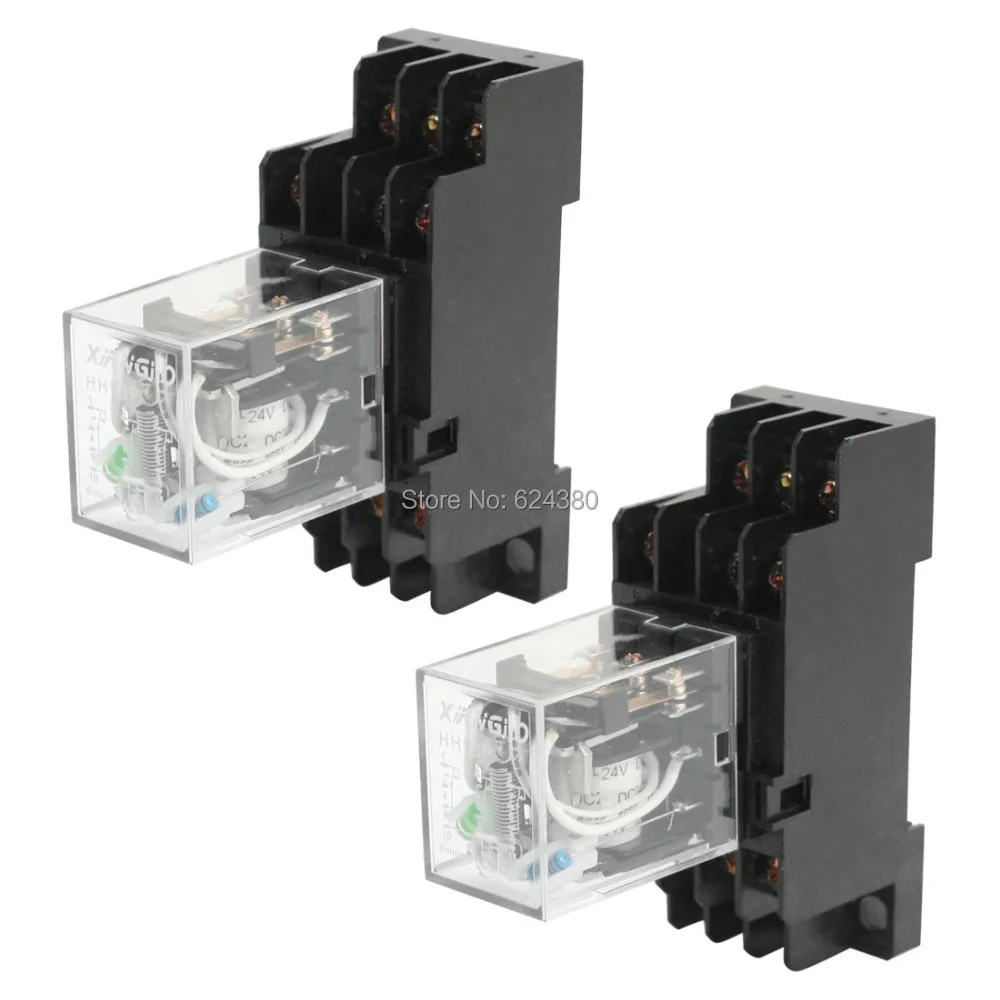 Зеленые индикаторы на катушке постоянного тока 24 В универсальное силовое реле 3PDT