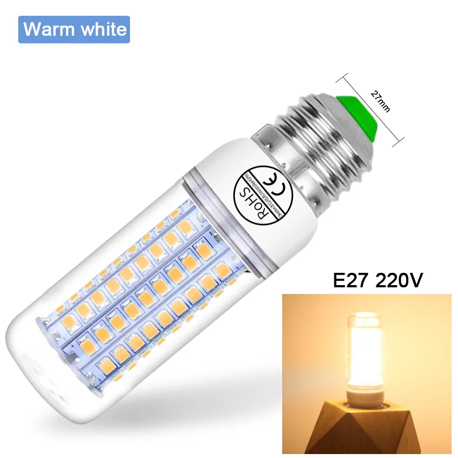 E27 Warm White E27 E14 лампада светодиодный лампы 220 Bombillas Светодиодный светильник Точечный светильник теплый белый холодный белый Светодиодный прожектор 24 36 48 56 69 72 светодиодный s светодиодный Люстра светильник - Испускаемый цвет: E27 Warm White