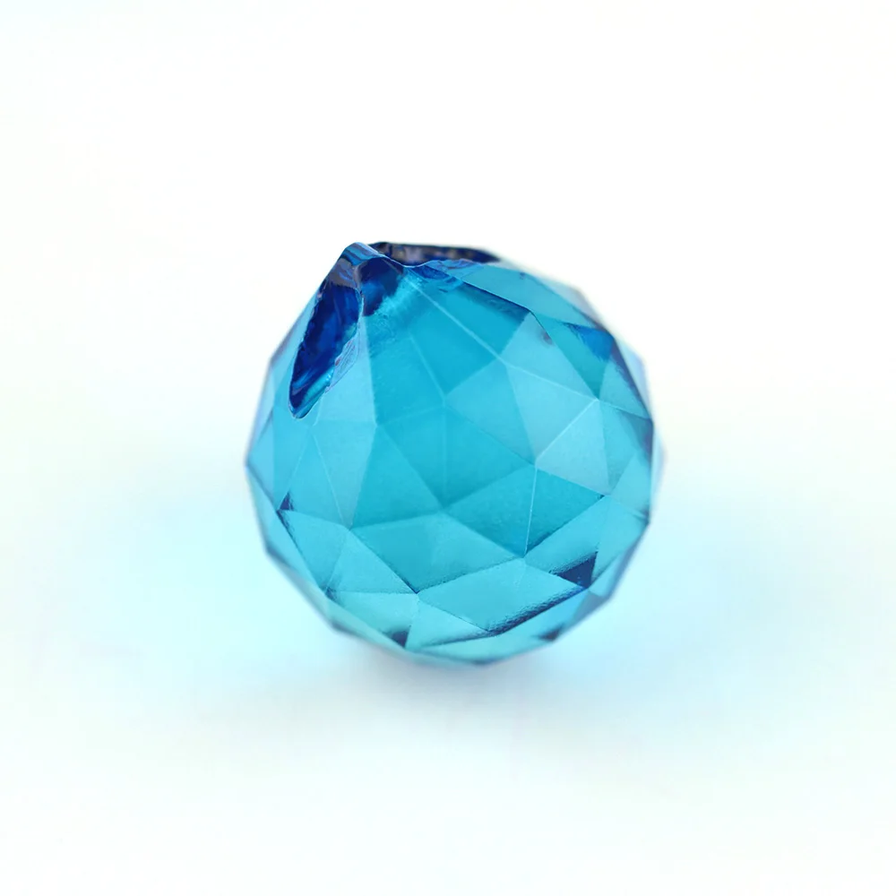 aquamarine Стеклянные люстры 15 мм/20 мм/30 мм/40 мм, 10 шт./лот, витражные люстры, хрустальные граненые шары, настольная лампа, аксессуары - Цвет: aquamarine