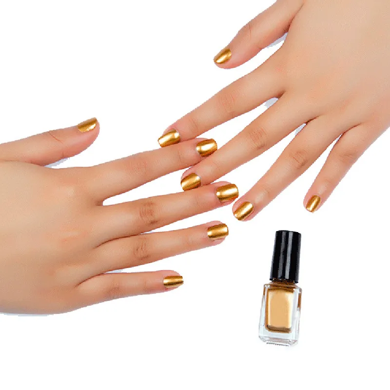 Зеркальный эффект лак для ногтей металлик 6 мл серебро золото Nagellak аксессуары Vernis Miroir модное Базовое покрытие Блестящий лак TSLM1