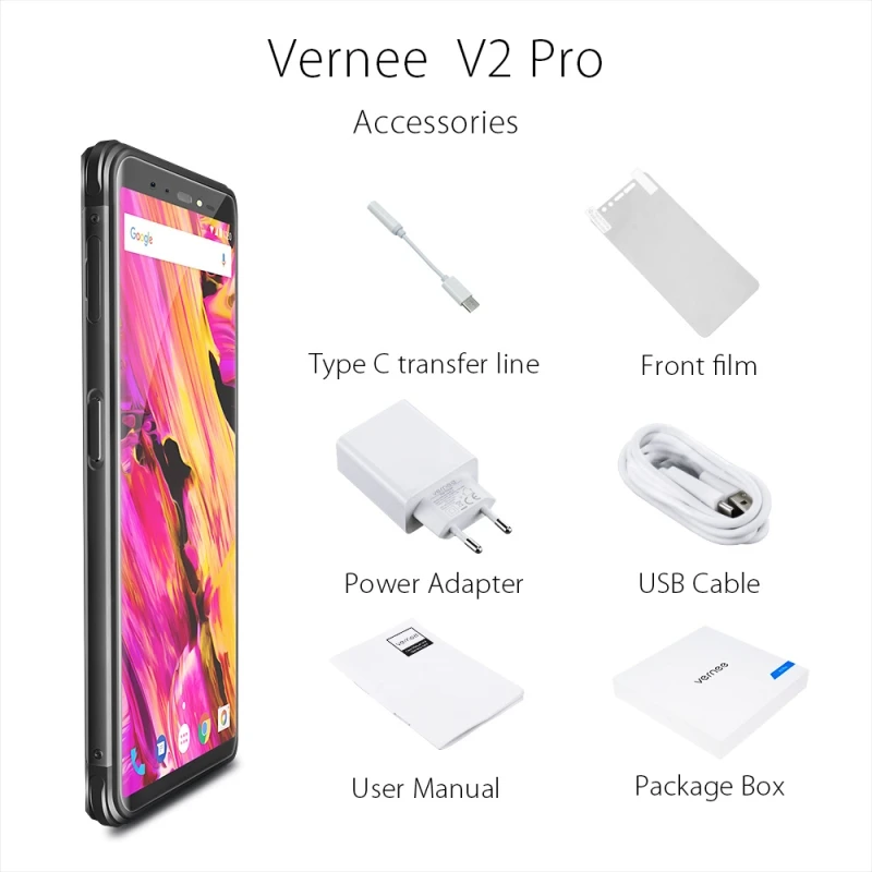 Vernee V2 Pro 5 99 &quotFace ID мобильного телефона Android 8 1 MT6763 Восьмиядерный 6 ГБ и 64 Гб 21MP IP68