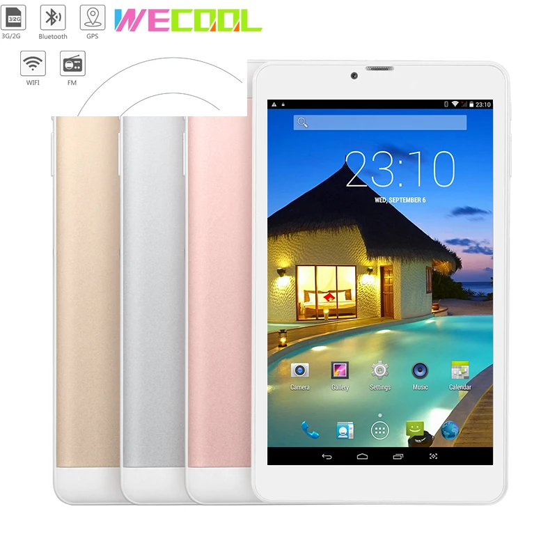 7 дюймов WeCool 3g телефон планшет ПК с сенсорным экраном ips 1024x600 Разрешение Android 4 MTK