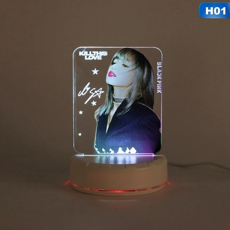 H01 KPOP BLACKPINK окружающий Красочный Светодиодный светильник s Ночной светильник модные вентиляторы подарок сувениры подарок - Цвет: H01