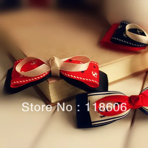 Бесплатная доставка бутиковый бант для волос с морским якорем женское украшение