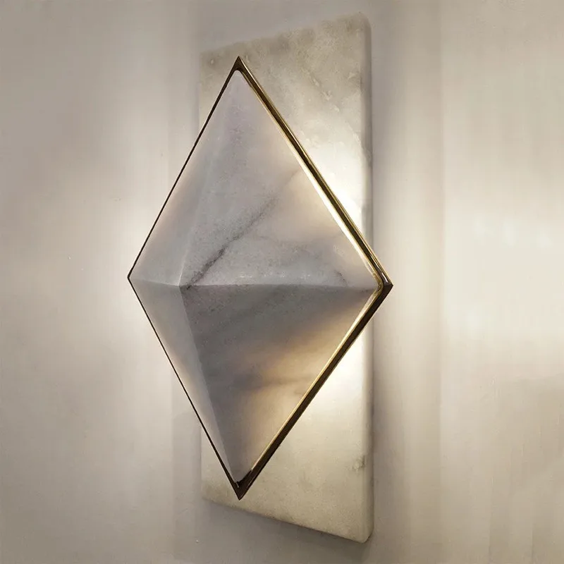 Роскошные светодиодные настенные лампы из натурального мрамора светильник бра