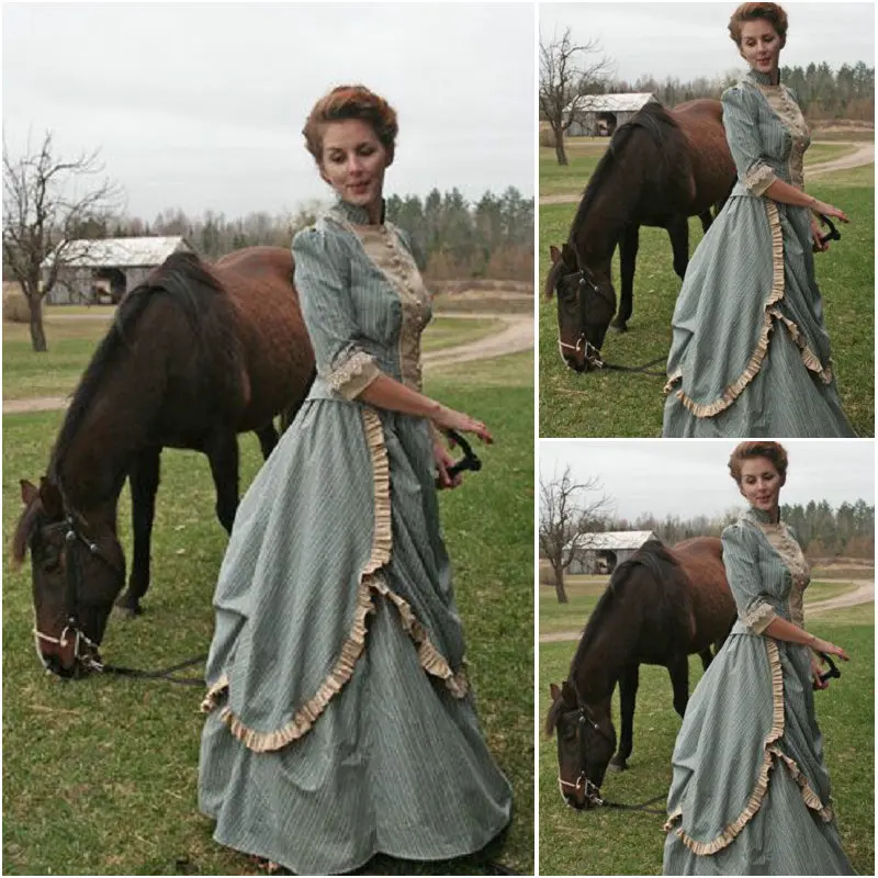 

2017 New!Customer-made Luxs Vintage Costumes Victorian Dresses Scarlett Civil War dress Cosplay Lolita dresses US4-36 C-1064