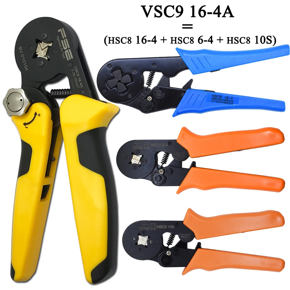 VSC9(hsc8) 16-4A 0,08-16mm2 26-5AWG precisa Регулируемая квадратная трубка кружева алюминиевый сплав обжимной herramientas de mano16-4 6-4 10S