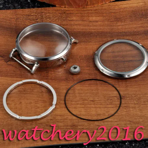 Новинка 46 мм полированный чехол parnis из нержавеющей стали Mechancial Hand Wind fit eta 6497 6498