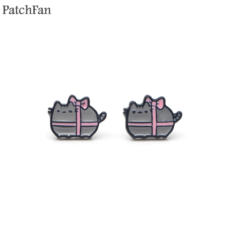 Patchfan с мультяшным котом Шарм Мультяшные сережки эмаль очаровательные милые