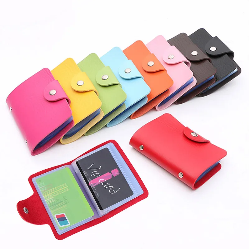 

Fashion Credit Card Holder Men Women Travel Cards Wallet PU Leather Buckle Business ID Card Holders AIC88