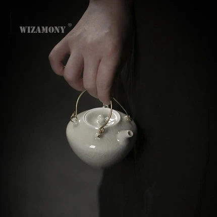 WIZAMONY чайный горшок с травой и деревянной глазурью 130 мл керамика искусство Тай