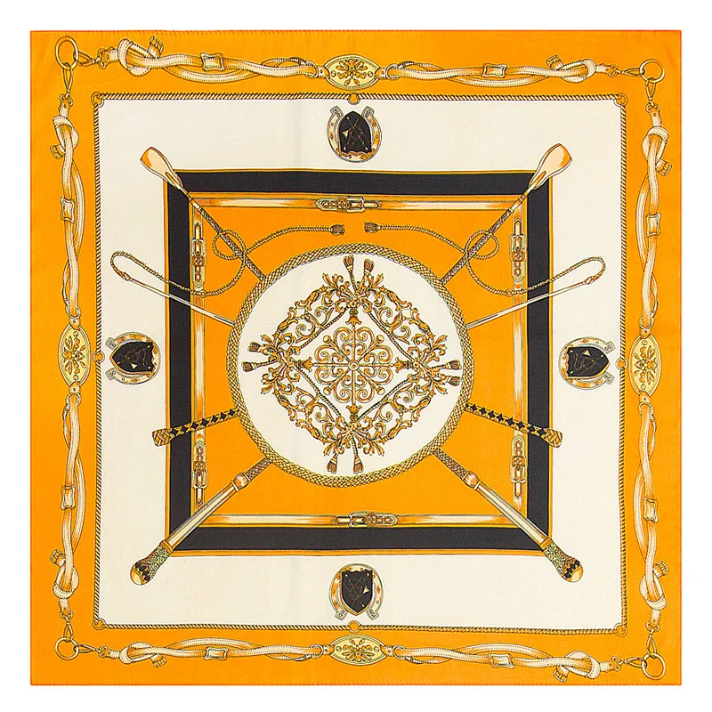 60x60 шелковые шарфы известный брендовый шарф шаль foulard Soie Carre цепь &quotКомпас&quot Boarded